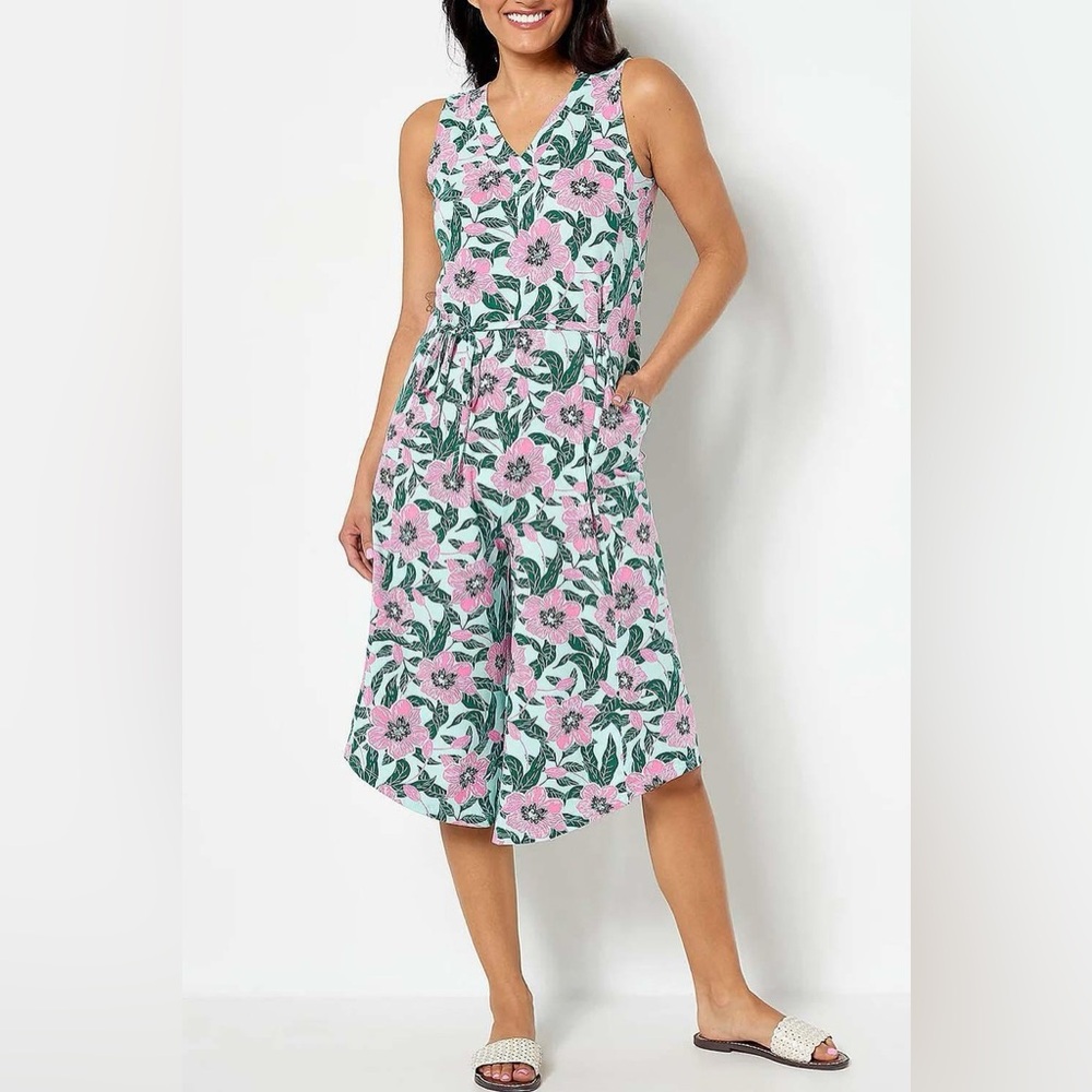 AnyBody Cozy Knit Luxe V-Neck Gaucho Jumpsuit - Small